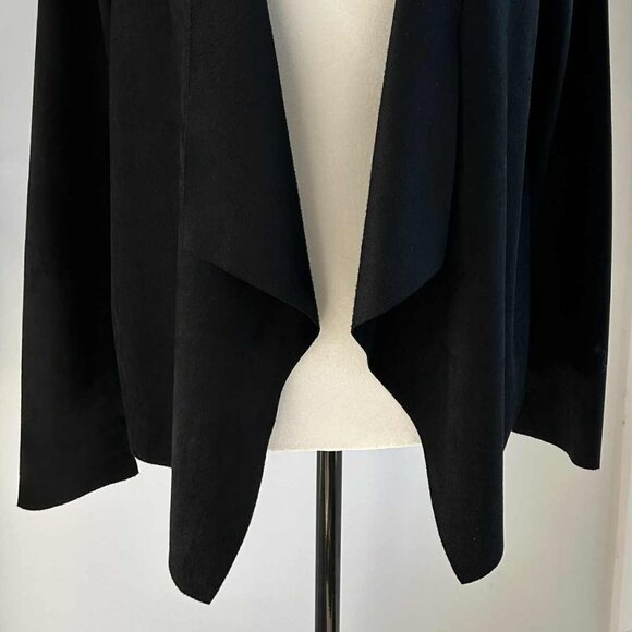 Vero Moda Black Eyelash Lace Back Raw Edges Suede-Touch Waterfall Jacket – EU S - Picture 5 of 11